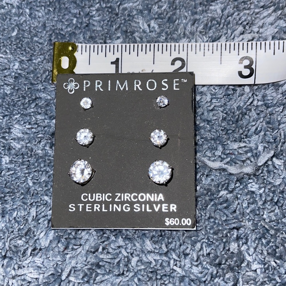Sterling Silver Cubic Zirconia stud earrings